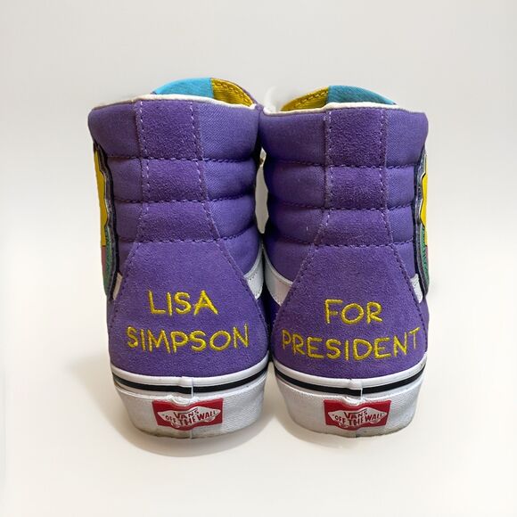 VANS Sk8-Hi x The Simpsons Lisa for President Purple Sneakers Women Size 7.5 EUC - Picture 6 of 12
